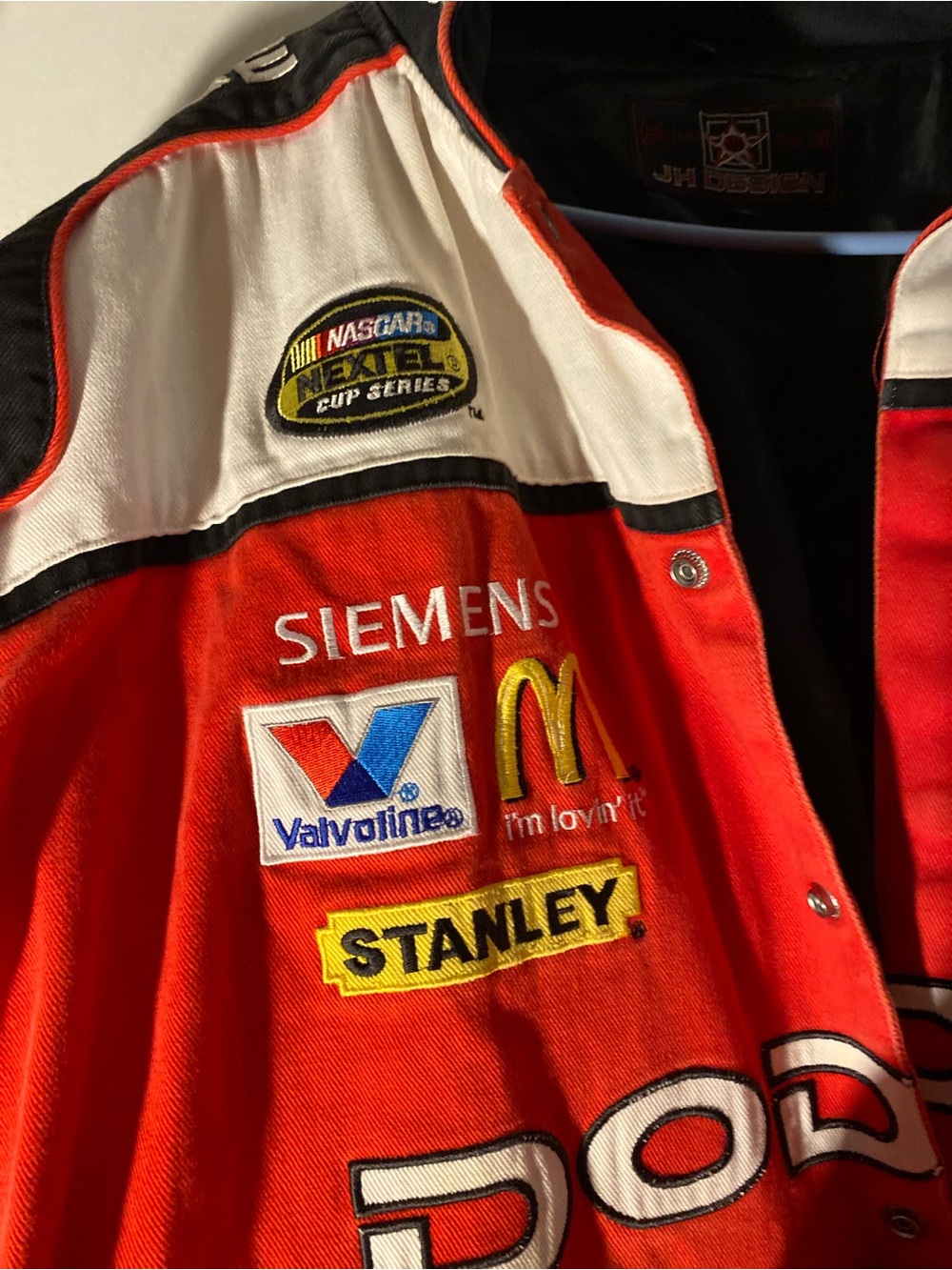 Nascar 3xl men Red and Black Racing Puffer Jacket with Sponsor Patches - Picture 8 of 9